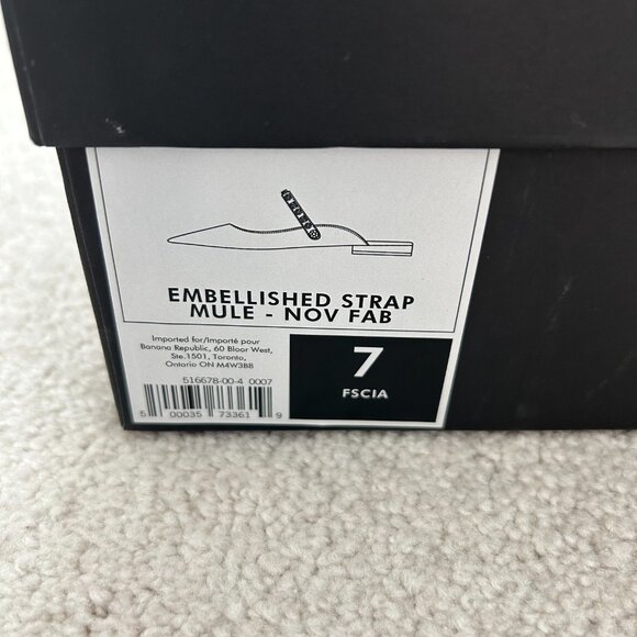 Banana Republic Fuchsia Embellished Strap Mule Flats – Size 7 - Picture 5 of 5